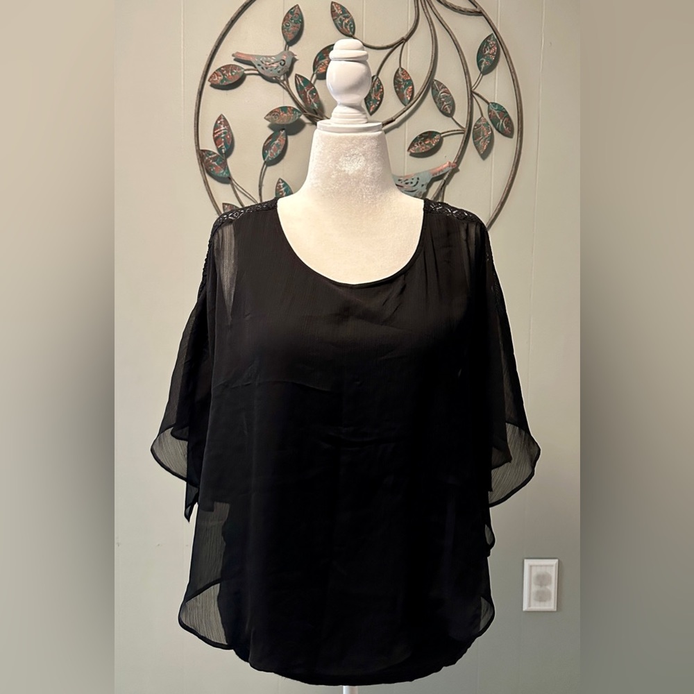 Poncho Style Double Layer Blouse